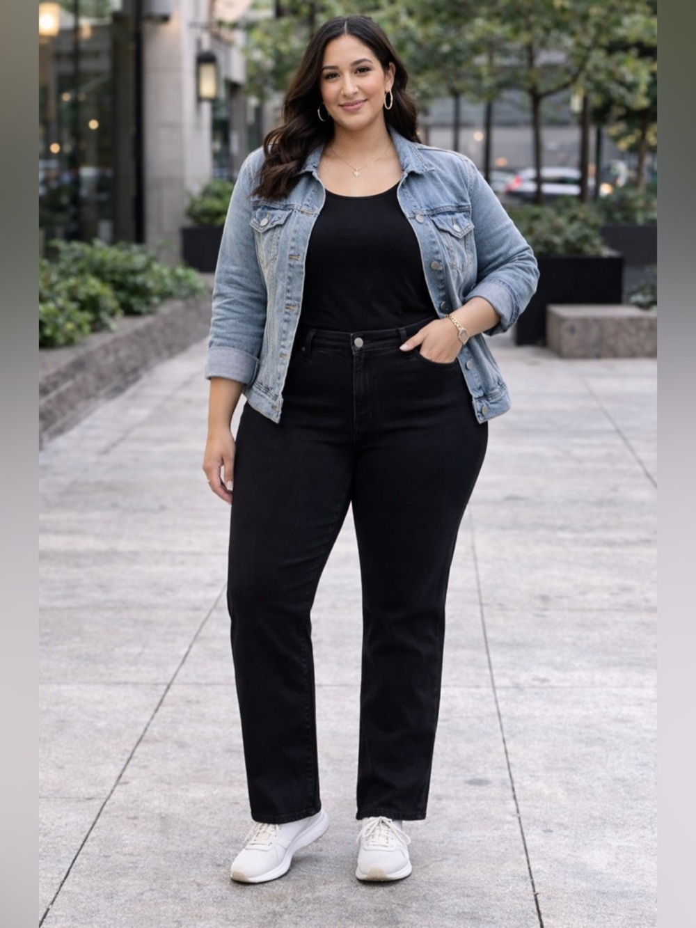 Gloria Vanderbilt Amanda Plus Size High-Rise Straight Leg Black Jeans
